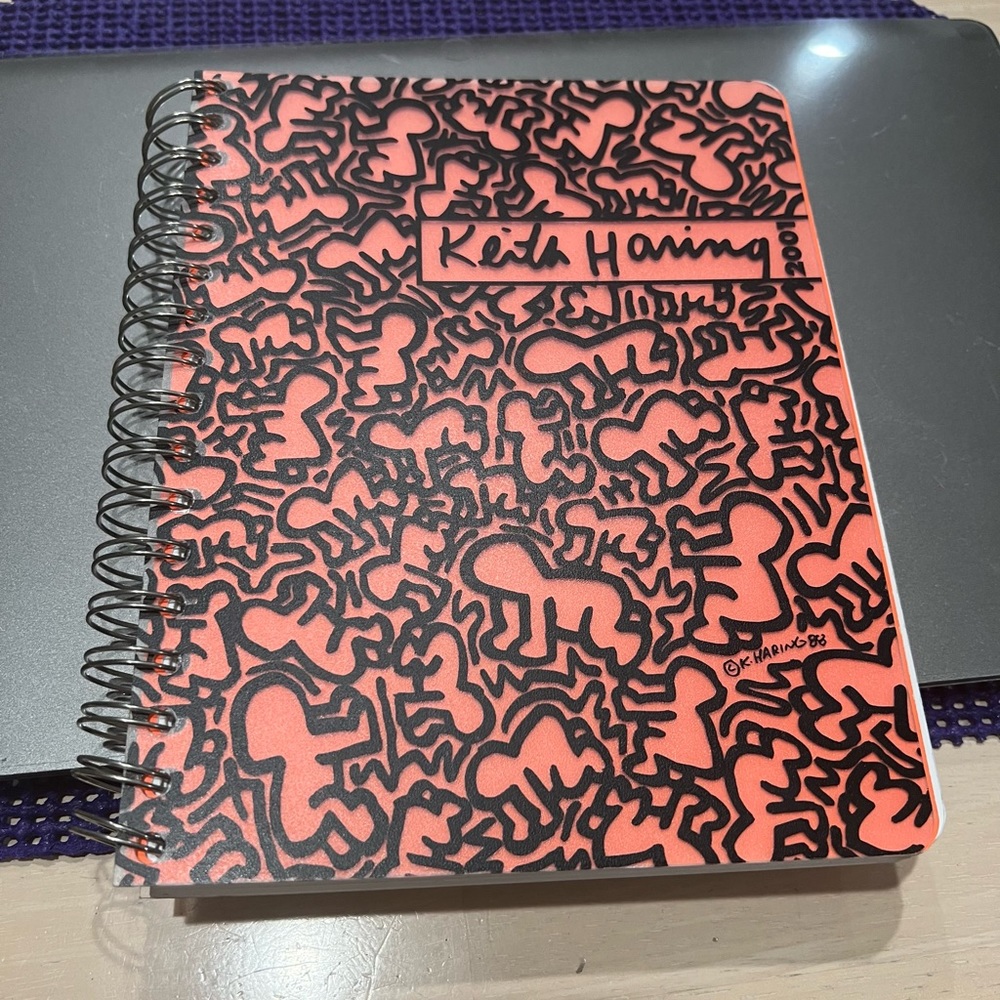 Keith Haring 2001 spiral art calendar book - VG condition